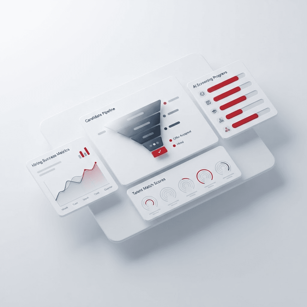 Logarithmic Talent recruitment analytics dashboard showing candidate pipeline and AI screening metrics